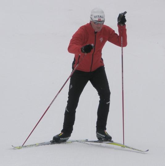 Heathley demonstrating Skate 1 (uphill)